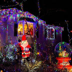 Toodour Christmas Icicle Lights Outdoor, 1224 LED 100ft 8 Modes Fairy Icicle String Light with 204 Drops, Led Christmas Lights Twinkle for Holiday, Party, Wedding, Eaves, Xmas Decorations (Multicolor)