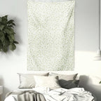 Lunarable Green and Beige Tapestry Twin Size, Green Leaves on Skinny Tangled Sprigs Fresh Nature Theme Foliage, Wall Hanging Bedspread Bed Cover Wall Decor, Twin Size, Pistachio Green
