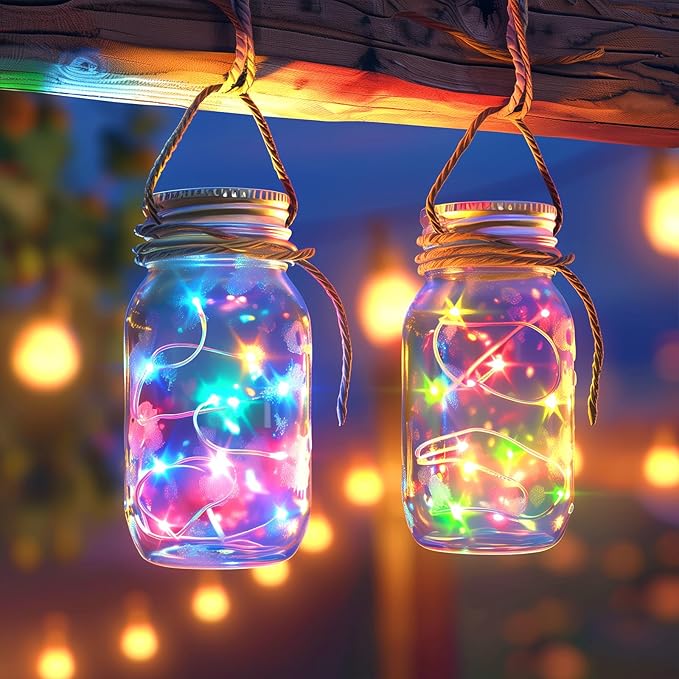 Fairy Lights Plug in, 33Ft 100 LEDs Waterproof Starry Firefly String Lights, Perfect for Crafts DIY Christmas Party Wedding Bedroom Indoor Decorations, Multicolored