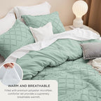 Bedsure Twin Comforter Set - Sage Green Comforter, Boho Tufted Shabby Chic Bedding for Kids, 2 Pieces Vintage Farmhouse Bed Set for All Seasons, Fluffy Soft Bedding with 1 Pillow Sham