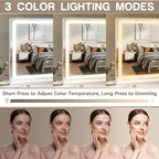 Vanity Mirror with Lights, 32" x 22" Large Lighted Vanity Mirror with Dimmable 3 Modes, LED Makeup Mirror, Touch Screen Control, USB Charging Port, Tabletop or Wall-Mounted