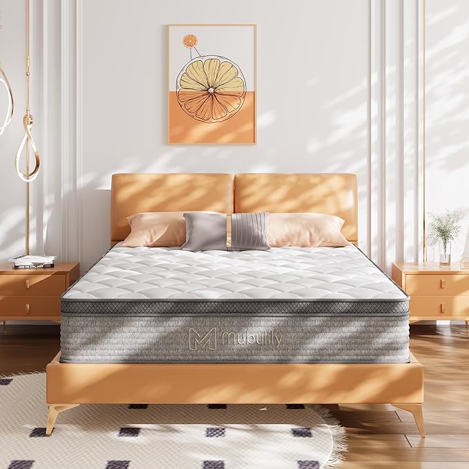 Full Mattress,10 Inch Full Size Hybrid Memory Foam and Individual Pocket Spring,Motion Isolation,Medium Firm Mattress,Pressure Relief,CertiPUR-US,100 Nights Trial