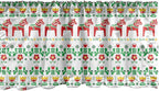 Ambesonne Folk Art Window Valance, Scandinavian Themed Pattern of Swedish Dala Horse and Flowers, Curtain Valance for Kitchen Bedroom Decor with Rod Pocket, 54" X 18", Green Vermilion