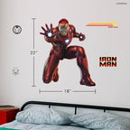 Marvel Iron Man Wall Decals - 22" Avengers Removable Vinyl Stickers for Kids Bedroom Playroom Bathroom - Peel and Stick Room Décor