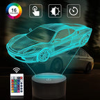 Attivolife Car 3D Gifts Lamp, Rally Vehicles Illusion Optical Night Light 16 Colors Changing with Remote Control, Kids Bedroom Decor Birthday Gift Present for Sports Racing Lover Children Boy Men