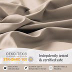 LuxClub 4 PC California King Sheet Set, Breathable Luxury Bed Sheets, Deep Pockets Wrinkle Free Cooling Sheets Machine Washable Hotel Bedding Silky Soft - Light Khaki Cal King