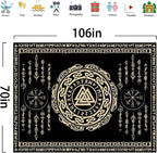OSUNBD Nordic Viking Tapestry Wall Hanging - Large 106x70 inches Soft Flannel with Valknut, Celtic Runes & Norse Mythology Scandinavian for Bedroom, Living Room Decor