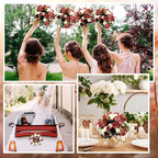 Hotop 12 Bunches of Artificial Flowers Centerpiece 13 Inches Silk Faux Roses Bouquets for Table Decoration Realistic Bouquet Arrangement Boho Faux Flowers for Wedding (Coffee)