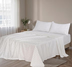 RUVANTI Flannel Sheets King Size - 100% Cotton Brushed King Size Sheets Set - Deep Pockets 16 Inches Bed Sheets - All Seasons Breathable & Extra Soft - Warm & Cozy, 4 Piece, Running Dots
