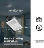 Broan-NuTone BHFLED110 PowerHeat Bathroom Exhaust Fan, Heater, and LED Light Combination, 110 CFM