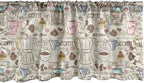 Ambesonne Modern Window Valance Pack of 2, Coffee Time Vintage Espresso Machine Cupcakes Beans Design, Rod Pocket Curtain Valances for Kitchen Bedroom, 42" X 12", Pale Pink Beige