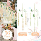 Giegxin 36 Pcs Artificial Wisteria Hanging Flowers 3.6 ft Artificial Fake Wisteria Vine Rattan Hanging Garland Silk Flowers String for Wall Home Wedding Party Greenery Decorations (Champagne,White)