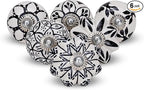 Cabinet Knobs Assorted knobs for cabinets and Drawers Black & White Cupboard Wardrobe Furniture Door Pull Handles for Dresser Kitchen Wardrobes Boho Home Interior Decor -Pack of 6