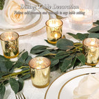 Gold Votive Candle Holders Set of 24, Speckled Mercury Candle Holders for Wedding Gold Centerpiece Table Decorations, Tealight Candle Holder for Party Bridal Shower Decor, Home Decor