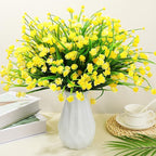 Hoteam 40 Bundles Fall Outdoor Artificial Flowers Plants Uv Resistant Outside Faux Flowers Plastic Fake Plants Outdoor Summer Four Seasons Decoration Shrubs Garden Porch, Yellow