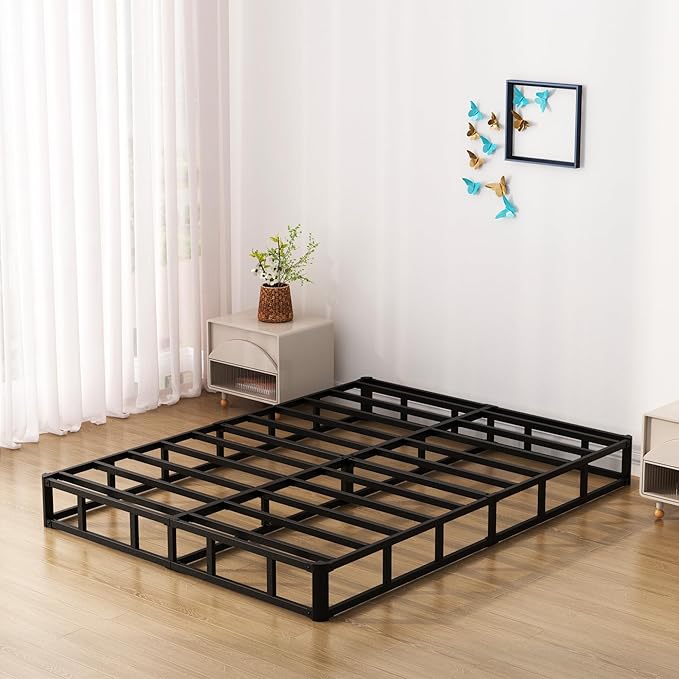 7 Inch Box Spring for Queen Bed Bed Base, Low Profile Metal Queen Box Spring with Fabric Cover, 3000 Lbs Max Weight Capacity Mattress Foundation, Noise-Free, Easy Assembly