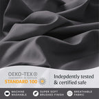 LuxClub 4 PC Full Size Sheet Set Sheets Deep Pockets Wrinkle Free Cooling Sheets Machine Washable Hotel Bedding Silky Soft - Dark Grey Full