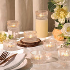 24 pcs Large Tea Light Holders, Clear Glass Candle Holders, Votive Candle Holders for Table Centerpiece Wedding Table Decor(1.57" H 2.64" D)