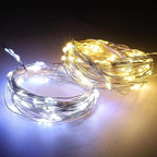 WATERGLIDE 12 Pack Fairy Lights Battery Operated (Included), 7 ft 20 LED Mini String Lights, Waterproof Silver Wire Firefly Starry Light for DIY Wedding Christmas Party Decor, 6 Warm White & 6 White