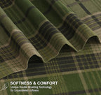 RUVANTI Flannel Sheets Split King Size - 100% Cotton Brushed Split King Bed Sheets Set, Deep Pockets 16 Inches, All Seasons Breathable & Extra Soft, Warm & Cozy, 5 Piece, DNA Plaid