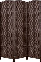 Rose Home Fashion 6 ft Tall Room Divider, Room Dividers and Folding Privacy Screens, 15.7in Privacy Screen 3 Panel Partition Temporary Wall Separation for Private, Brown