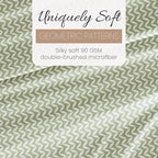 Linen Market Double-Brushed Patterned Microfiber Queen Sheet Set 4 Piece – Oeko-TEX Certified Ultra Soft & Wrinkle-Free - 16" Deep Pocket Sheets - Easy Care Queen Size - Puffed Chevron Sage