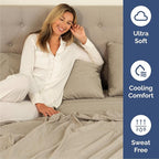 Queen 6 Piece Sheet Set - Comfy Breathable & Cooling - Soft Hotel Luxury Bedding Set with 8-16 Inch Deep Pockets - 1 Flat & 1 Fitted Sheet & 4 Pillowcases - Wrinkle Free & Easy Care - Heathered Beige