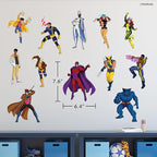 Marvel X-Men Wall Decals - Set of 12 Wall Stickers Wolverine Cyclops Storm Rogue Vinyl Stickers for Bedroom Bathroom Decor - Peel and Stick Room Decorations