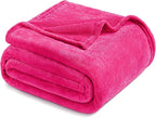 Exclusivo Mezcla Fleece Blanket Twin Size for Bed, Super Soft and Warm, All Season Use, Cozy, Plush, Lightweight, 60x80 Inches Hot Pink