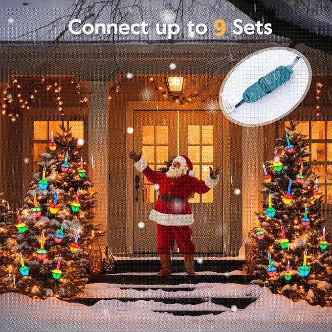 Brightown Bubble String Lights - 6.5ft 9 Counts Christmas Light Bulb, Traditional Multicolor Bubble Lights for Christmas Tree Holiday Celebrations Lighting, 7 Colors
