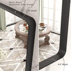 66x36 Inch Black Metal Framed Bathroom Mirror for Wall, Large Rounded Rectangle Mirror, Matte Black Bathroom Vanity Mirror, Anti-Rust, Shatterproof, Hangs Horizontally or Vertically