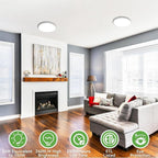 zemty LED Ceiling Light 9Inch - 24W 2400LM Small Led Lighting Fixture for Ceiling, 3000K-4500K-6000K Selectable, Super Thin & Low-Profile Flat Ceiling Lamp for Bedroom Kitchen Bathroom - 2Pack