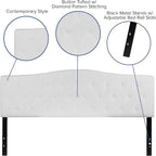 Flash Furniture Cambridge Tufted Upholstered King Size Headboard in White Fabric