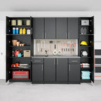 Prepac Elite 32 in. 2-Door Engineered Wood Stackable Wall Cabinet in Black