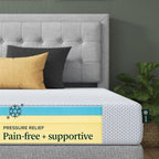 ZINUS 6 Inch Green Tea Cooling Gel Memory Foam Mattress, Short Queen, Fiberglass Free, Cooling Gel Foam, Pressure Relieving, CertiPUR-US Certified, Mattress in A Box, White