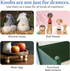 Natural Wood Drawer Pulls - 25 Pack, 2 Inch Round, Unfinished, Ball Shaped, Nursery Dresser & Cabinet Knobs