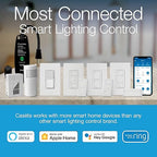 Lutron Caseta Deluxe Smart Light Switch Kit w/ Wall Plate and Smart Hub, Compatible w/ Alexa, Apple Home, Google Home, Single-Pole/3 Way, 5 Amp, P-BDG-PKG2WS-WH