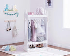 UTEX Kid’s See and Store Dress-up Center, Costume Closet for Kids, Open Hanging Armoire Closet, Pretend Storage, Costume Dresser(White)