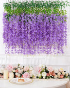 Waipfaru 40 Pack Purple Wisteria Hanging Flowers, Fake Hanging Flowers for Decoration, Artificial Flowers,Vines for Bedroom,Flower Garland for Home,Party,Garden, Wall,Wedding Decoration(3.6 Ft/Pcs)