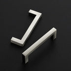 Ravinte 10 Pack Solid Brushed Nickel Kitchen Cabinet Handles Slim Drawer Pulls with 3-1/2 Inch Hole Center Square Bar Cupboard Hardware