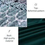 Cottolester Boho Comforter Set King Size,8 Pieces Emerald Green Bohemian Striped Bed in a Bag,Paisley Soft Microfiber Bedding Comforter Set