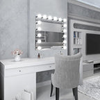Design House Vanity Lights, 6 Linear Lights, Dimmable, Horizontal or Vertical Use, Uses (6) 60W Bulbs, For Bathroom/Makeup Vanity, Polished Chrome, 36.0 in. L x 4.33 in. H x 2.0 in. D, 500942