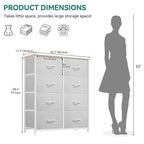 YITAHOME Dresser for Bedroom, Fabric 8 Drawers, Tall Dresser with Fabric Bins, Storage Tower Unit, Chest of Drawers for Living Room, Hallway, Closets