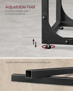 VASAGLE C-Shaped End Table, Small Side Table for Couch, Sofa Table with Metal Frame for Living Room, Bedroom, Bedside, Ebonized Oak and Black