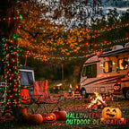 JMEXSUSS 200 LED String Lights Outdoor for Halloween Decor, Red & Green Christmas Lights Clear Wire, 11 Modes Connectable Twinkle String Lights Plug in for Christmas Halloween Garden Home Decorations