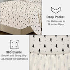 RUVANTI Flannel Sheets Full Size - 100% Cotton Double Brushed Bed Sheets Set, Deep Pockets 16 Inches, All Seasons Breathable & Extra Soft Full Sheets, Warm & Cozy, 4 Piece, Black Cat
