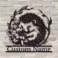 Custom Hedgehog Metal Sign, Personalized Hedgehog Metal Wall Art,Hedgehog Lovers Gift Metal Kid Room Decor,Personalized Hedgehog Lover Name Sign,Kid Nursery Decoration (Hedgehog D)