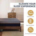 EGOHOME Hybrid Full Mattress 12 Inch, Cooling Gel Mattress, Comfort Foam & Pocket Spring Bed in a Box, Targeted Support Pressure Relief Mattres, CertiPUR-US Certified, Made in USA, 54x75x12 Black