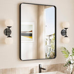 TokeShimi Black Bathroom Mirror 22x30,HD Tempered Glass,Matte Black Bathroom Vanity Mirror for Over Sink,Seamless Aluminum Framed Mirror Wall(Horizontal/Vertical)