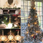 Christmas Bubble Lights - UL Listed 9 Traditional Clear Bulbs with Silver Glitter for Holiday Christmas Celebrations Lighting, Green Wire